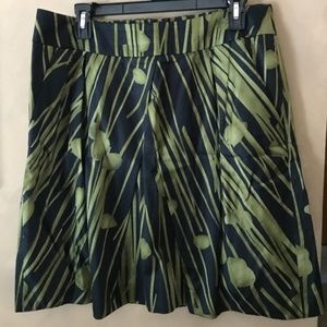 Kenneth Cole Reaction Green & Black Pleat Skirt 8